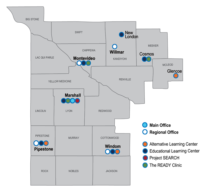 Map of SWWC locations